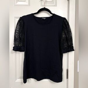 Express Black Lace Sleeve Blouse